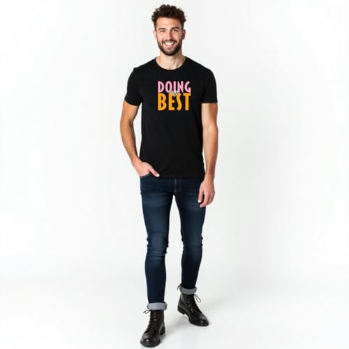 Image of ALOVA Comfort-Fit Men's Round Neck T-Shirt - Stylish Front Printed Design in Soft Polyester Fabric, Ideal for Gym, Running Workout