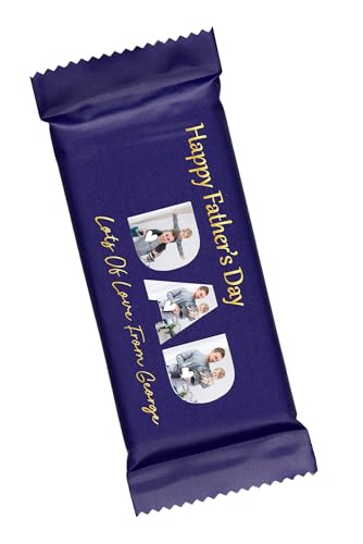Personalised Happy Fathers day Chocolate Gift for Dad Unique Chocolate Bar Gift For Him From Kids Sweet Treat for Daddy (Dairy Milk)