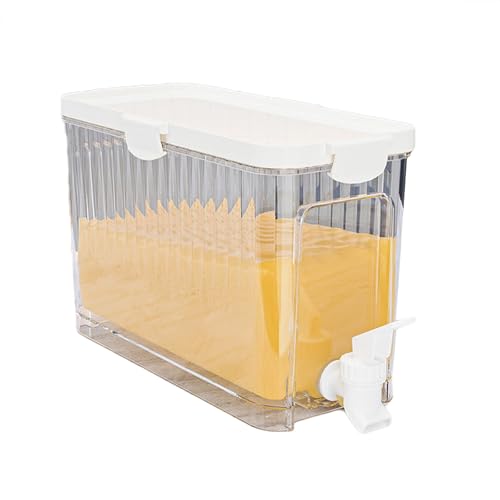 Dispensador de agua fría con filtro extraíble para refrigerador, grifo a prueba de fugas para agua infundida de frutas y té helado, color blanco