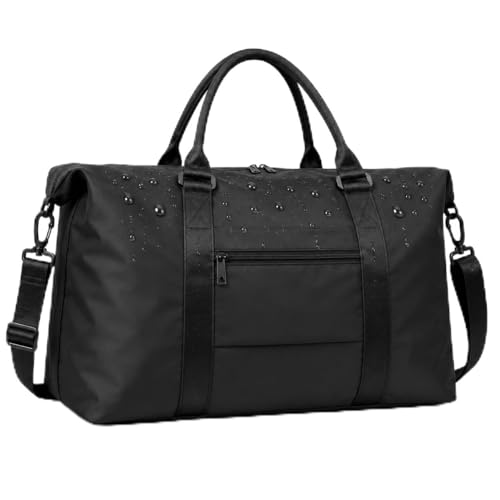 Image of Travel Duffle Bag, Weekender Travel Bag Men Small Gym Bag for Women, Hospital Bag for Labor and Delivery, Overnight Bag Luggage Bag with Trolley Sleeve, Airplane Travel Essentials for Flying(Black)