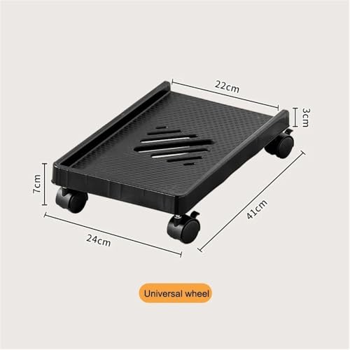 Soporte de piso para CPU, base móvil para torre PC, soporte estable para CPU con 4 ruedas giratorias miniatura 2