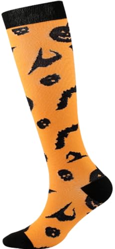 Image of Women's Knee High Compression Socks for Running Work Support Nurses Pregnancy Travel,Colorful Over The Calf Socks,#W402