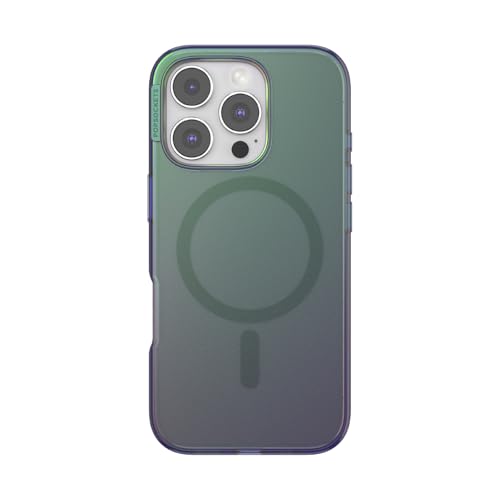 Image of POPSOCKETS Polycarbonate iPhone 16 Pro Protective Case Compatible with Magsafe, Phone Case for iPhone 16 Pro, Wireless Charging Compatible - Nightshade,Green