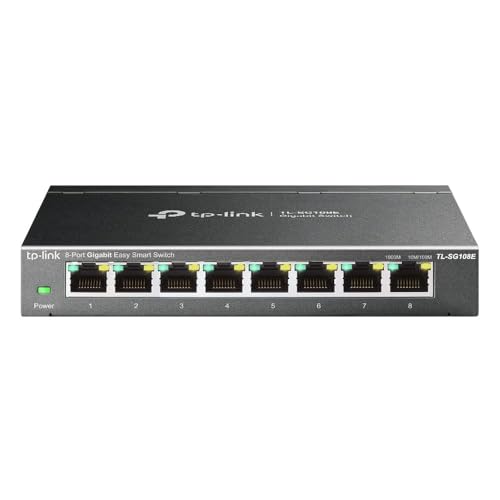 Image of TL-SG108E 8 Port Gigabit Switch, Easy Smart Managed, Plug and Play, Desktop /Wall-Mount, Metal with Shielded Ports, QoS, VLAN, IGMP, LAG Support