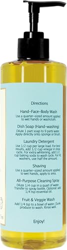 Image of Claya Peppermint Liquid Castile Soap with Organic Ingredients, Biodegradable, Refreshing and Cooling, Gentle for Sensitive Skin and Multi-Purpose (2 Pack of 16 fl oz Pump Cap)