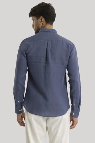 Image of SNITCH Aurelio Blue Plain Linen Shirts