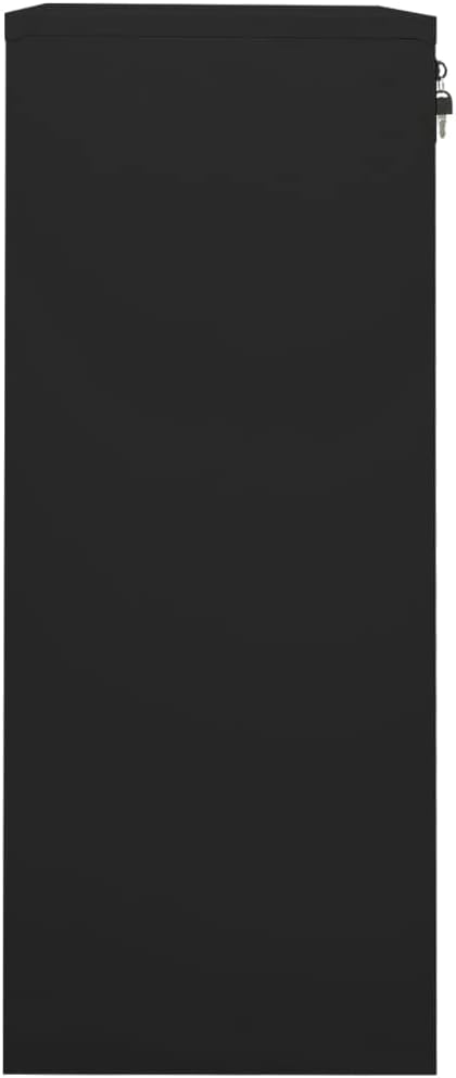 vidaXL Office Cabinet Black 35.4"x15.7"x40.2" Steel