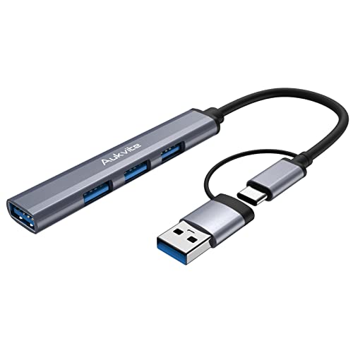Aukvite Hub USB C, 4 Ports USB 3.0/2.0, Hub USB 3.0 pour Transfert de données 5Gb/s, Adaptateur USB C Hub avec MacBook Pro/Air, Smartphones, IPad Pro, Surface Pro, Chromebook Cover
