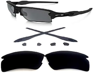 Galaxy Replacement Lens + Rubber Kits For Oakley Flak 2.0 XL Sunglasses Black image 4