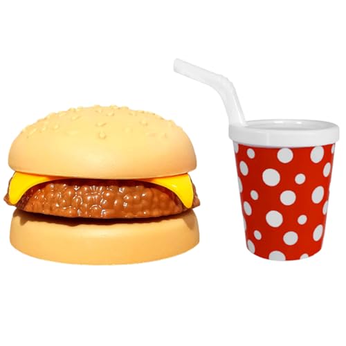 Kit Lanchonete Fast Food 2 Combos de X-Burguer Batata Refri Comidinha de Brinquedo