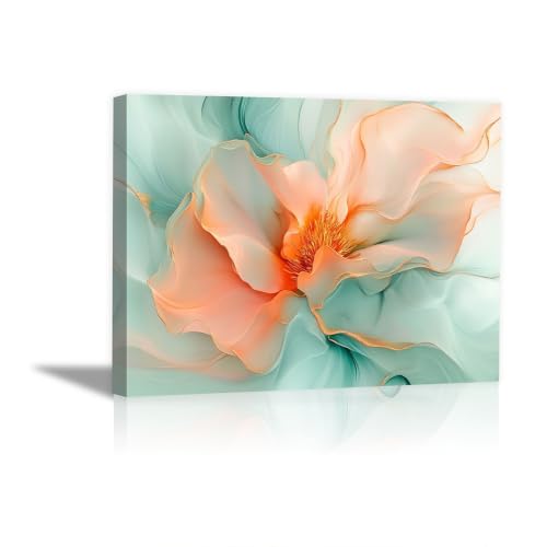 Tableau coquelicot abricot 70x100cm pour illuminer un salon sombre facilement
