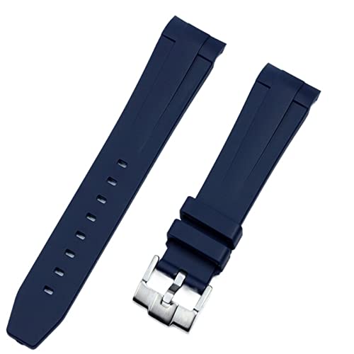 Bracelet montre silicone 21mm bleu finition boucle ardillon pour gamme Conquest