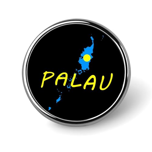 Broche ronde en métal représentant le drapeau des Palaos, insigne de mode, bijou décoratif unisexe