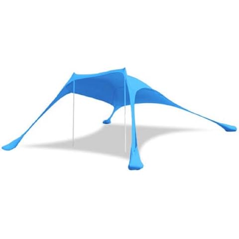 Beach Shade Sun Shelter by Skybed with Built-in Sand Bags - Lightweight, Durable, Small Pack Size - Fits in Carry-On Luggage - Easy, Simple Setup (Extra Large (9'x9' - 90" Poles), Hawaiian Blue) Cover