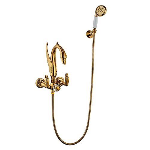Robinet de baignoire retro or double fonction anticalcaire