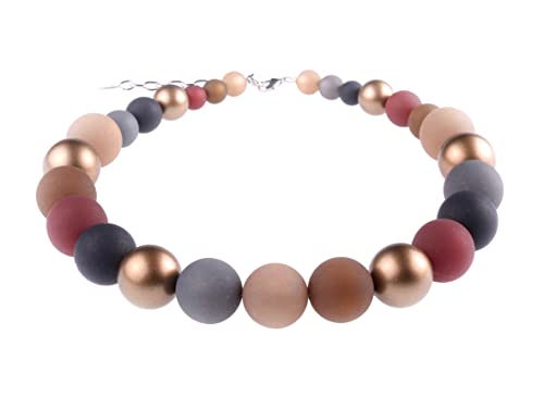 Adi Modeschmuck große Elegante Polariskette Martha (rot/braun/grau) Cover