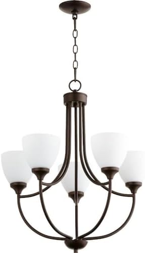 Quorum 6059-5-86 Transitional Five Light Chandelier from Enclave Collection in Bronze/Dark Finish,