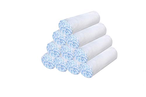 Panlom Soft Face Muslin Cloths Pure Cotton Facial Cleansing Cloths Reusable Polishing Cleanser (Blue 10 Pack)