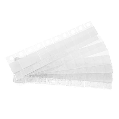 Lurrose 300 Piezas cajas embalaje cajas de embalaje Etiquetas adhesivas de PVC stores Pararse tira para colgar cuadros mesa pestaña colgante pestañas colgantes claras de polivinilo