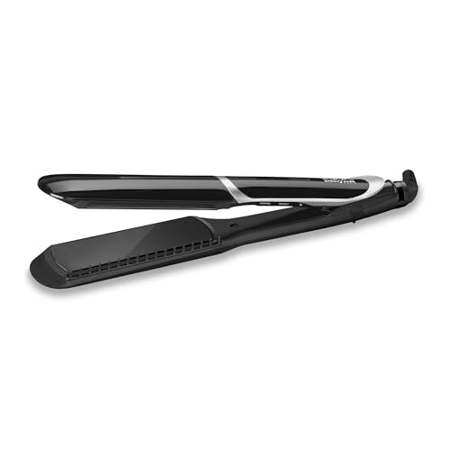 BaByliss Lisseur Cheveux Sleek Control Wide - Plaques larges en Céramique de 35mm pour cheveux longs/épais, Chauffe rapide, 5 réglages de température...