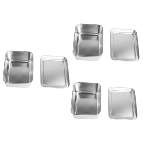 COLLBATH 3 Piezas Caja de Condimentos Inoxidable Diseño Cuadrado Resistente la Oxidación para Almacenar Especias y Alimentos Hogar Restaurante y Hotel