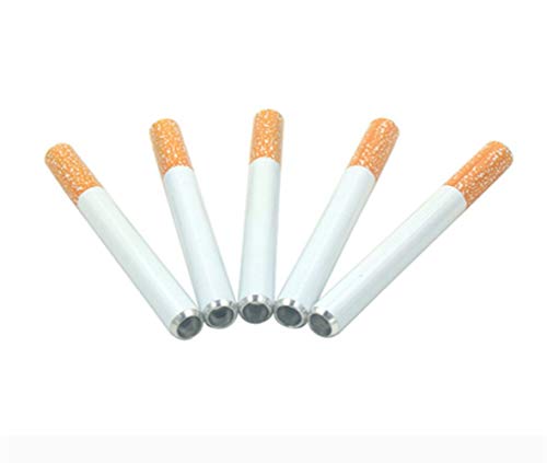5 pcs 3 inch Alloy Cigarette Holder, Cigarette Shape Design- Metal Hitter Cigarette