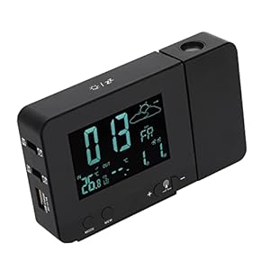USB-wekker, weersomstandighedenweergave 8 kleuren met achtergrondverlichting Instelbare projectiefunctie Temperatuurweergave USB-projectiewekker voor thuis(#1)