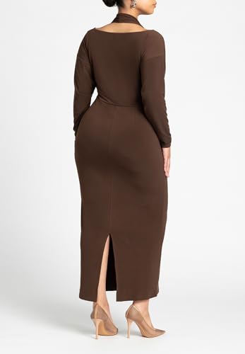 ELOQUII Women's Plus Size Maxi Dress with Halter Layer2