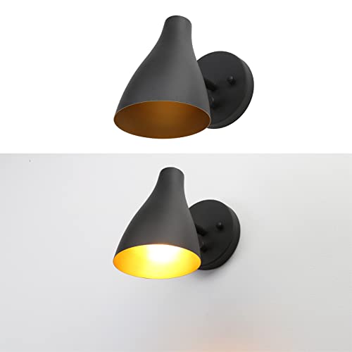 Image of Pathson Set of 2 Adjustable Wall Sconce with Dimmer Switch, Vintage Bedside Wall Vanity Lighting, Hardwired Metal Wall Light Lamp for Bathroom Bedroom Living Room Kitchen Sink Farmhouse