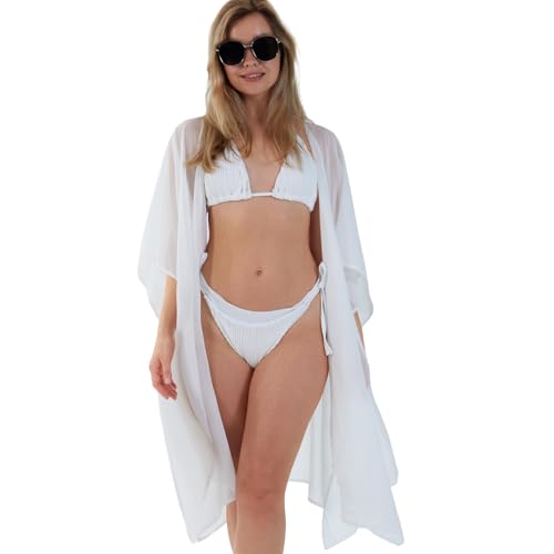 Women's Kimono Cardigan Swimsuit Summer Coverup Beach Cover up Shawl Wrap Bikini Coverup Loose Swimwear Cardigan