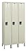 Hallowell U3888-1PT Parchment Steel Premium Wardrobe Locker, 3 Wide with 3 Opening, 1 Tier, 54" Width x 78" Height x 18" Depth, Knock Down