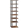 Hoobro vertical shoe rack 8 tier narrow shoe shelf shoe storage organizer for small space 11 l x 11 w x 53 h closet entryway hallway bedroom rustic brown and black bf22xj01  urban country home decor