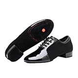 Men's Ballroom Practice Shoes,Lace Up Men's Ballroom Dance Shoes,Soft Bottom Low Heel Breathable,Wear-Resistant,Suede Sole,for Different Dances and Occasions