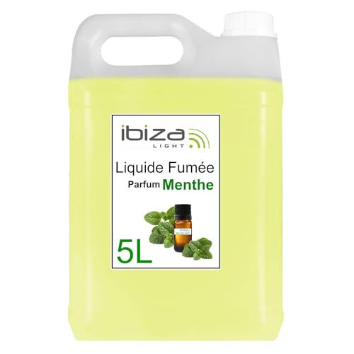 Ibiza - Pack Liquide à Fumée - Bidon de 5 Litres Liquide Ibiza Light SMOKE5L-N pour Machine à Fumée - Fiole de Parfum MINT Menthe Fraicheur