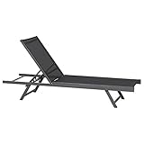 Siena Garden Liege Tropic, 194x60x98cm, Gestell: Aluminium, in anthrazit, Fläche: Ranotex-Gewebe in schwarz - 13