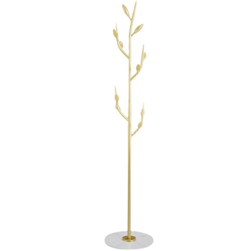 Porte-manteau arbre stable avec base en marbre et rack en fer forgé