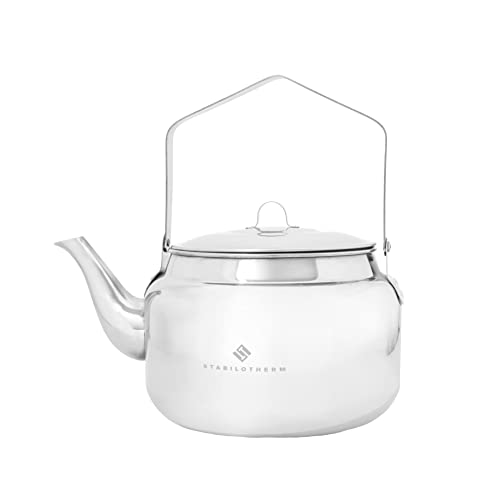 STABILOTHERM Stainless Steel Outdoor Coffee Kettle 2 Litres I Ideal for Campfire & Grill – Tea Kettle Kettle Teapot Water Jug Cookware – Ideal for Outdoor Camping Hiking Travel Picnic