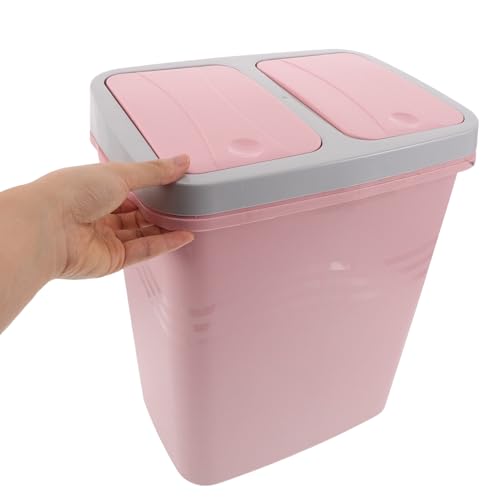 Caneca de basura doble compartimento rosa VOSAREA miniatura 4