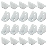 20 Pcs 0.79' White Plastic Right Angle Bracket L Brackets, 90 Degree Corner Brace Corner Support for Wood Shelf Chair Cabinet Box（0.79x0.59x0.79In）