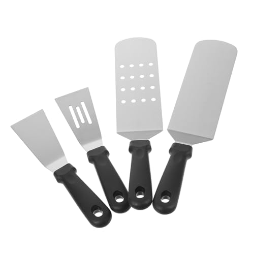 Set de 4 piezas espátulas parrilleras acero inoxidable miniatura 1