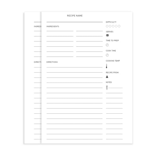 Image of leeveel Blank Recipe Book to Write in Your Own Recipes, 5.6 X 8.2 Recipe Ring Binder with PU Leather Cover, Recipe Journal with 160 Recipes (80 sheets blank recipe papers)