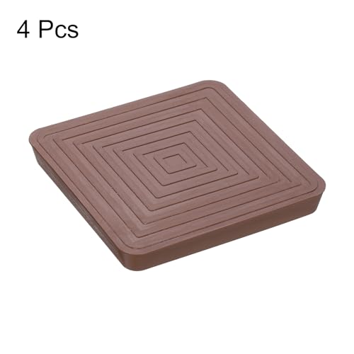 uxcell Chair Leg Floor Protectors, 4Pcs 2.5", Rubber Square Non-Slip Furniture Pads - Image 3