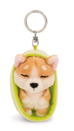 NICI Schlüsselanhänger Sleeping Pets Hund Welsh Corgi 8cm in Körbchen - braun - Treuer-Begleiter für Rucksack oder Tasche, Schlüsselhalter für klein und Groß | 61606