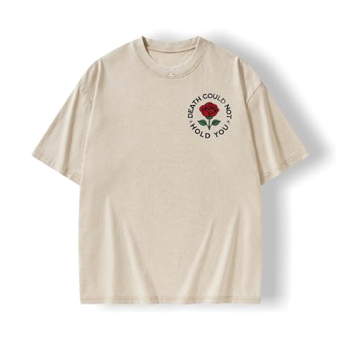 Graphic Tees Summer Women Men Cotton Novelty Oversized Crew Neck Rose and Bones of Bible Christian Washed T-Shirt2