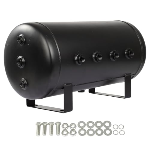 STAYTOP 6 Gallon 9 Port Air Compressor Tank - 200 PSI Storage for Air Spring, Suspension, System Reservoir, Horn System