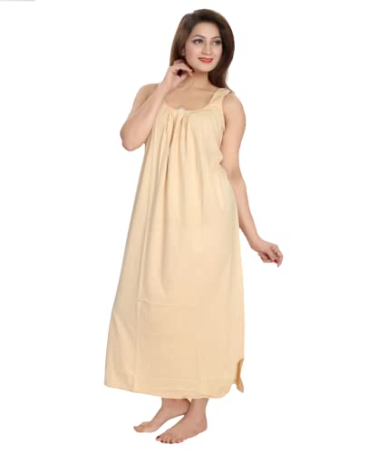 Image of H & C Full Length Women's Hosiery Cotton Fabric Long Nighty Slip /Camisole Slip /Night Wear Maxi for Women Free Size