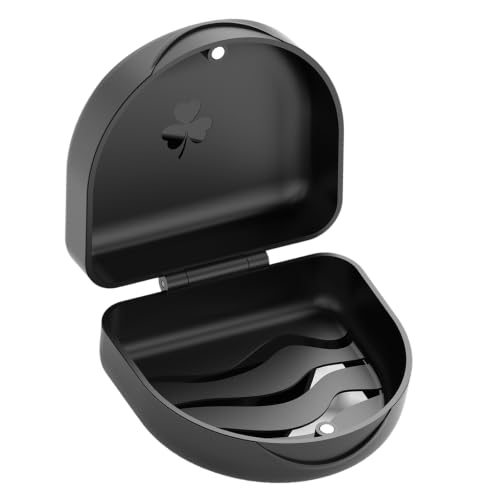 ARGOMAX Caja para Brackets y Férulas Dentales, Estuche Rígido Porta Férulas de Descarga para Dientes, Protector para Alineadores y Retenedores, 1 Unidad (Negro)