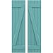 Ekena Millwork ARW102BB414X75PTH Americraft Four 2 Exterior Real Wood Joined Board-n-Batten Shutters w/Z-Bar (Per Pair), 14"W x 75"H, Pure Turquoise