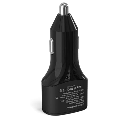 Image of C1903 Pd 60W Car Charger Dual Type-C Pd Fast Charging & USB A Output, Led Indicator, Compact & 4 Fold Protection,for iPhone 16 /15 /14, IPad Pro /Air, Samsung Galaxy S24 /S23 /Note 20, Pixel 8 /7