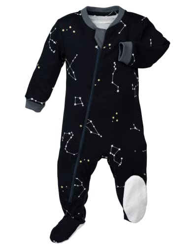 Image of zippyjamz – Zipper Organic Sleeper Footed Onesies Sleeper Baby Pajamas with Inseam Zipper